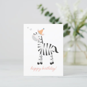 Süßes Zebracartoon - Kindergeburtstag Postkarte