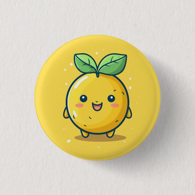 Süßes Zitronenthema Button (Vorderseite)