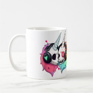 Süßes Zombie-Einhorn-Dj-Edm-Rave Kaffeetasse