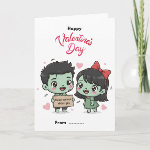 Süßes Zombie-Paar todernst Valentinskarte Karte