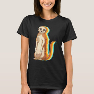 Süßes Zoo-Tier Afrika-Safari Erdmännchen Retro Erd T-Shirt