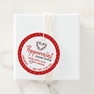 Süßes Zuckerstäbchen-Herz-Pfefferminz-Zuckerscrub Geschenkanhänger