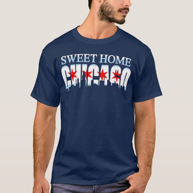 Süßes Zuhause-Chicago-FlaggeSkylinet-shirt T-Shirt (Vorderseite)