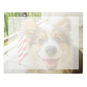 Süßeste Babytierchen Patriotischer Corgi-Welpe Notizblock