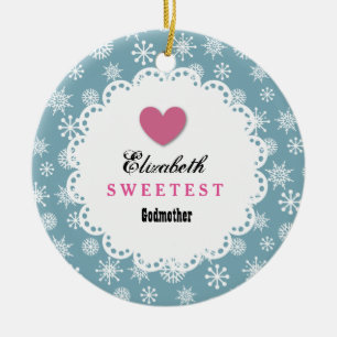 Süßeste Patin-blaue und weiße Schneeflocken S21 Keramikornament