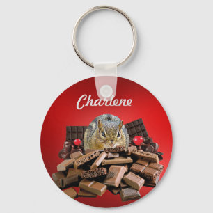 Süßeste Schokolade-Chipmunk anpassen Schlüsselanhänger