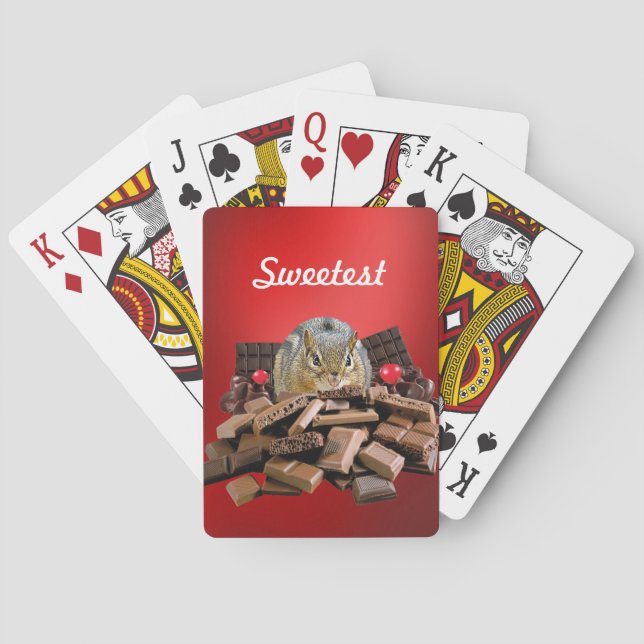 Süßeste Schokolade-Chipmunk anpassen Spielkarten (Rückseite)