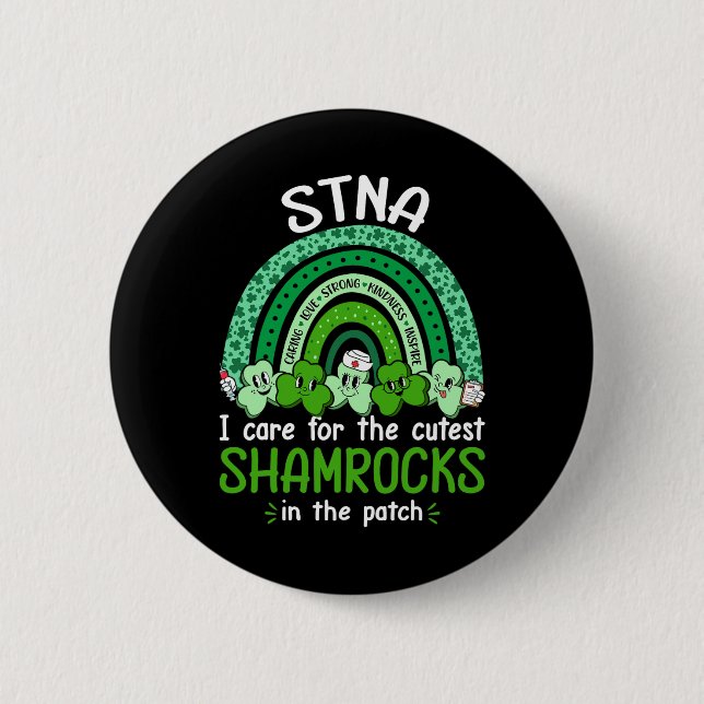 Süßeste Shamrocks Krankenschwester St Patricks Day Button (Vorderseite)