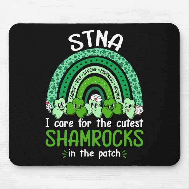Süßeste Shamrocks Krankenschwester St Patricks Day Mousepad (Vorne)