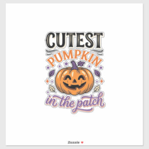 Süßester Kürbis im Patch Halloween-Shirt-Design Aufkleber