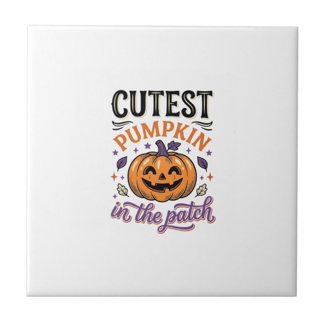 Süßester Kürbis im Patch Halloween-Shirt-Design Fliese (Vorderseite)