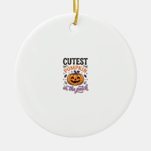 Süßester Kürbis im Patch Halloween-Shirt-Design Keramik Ornament