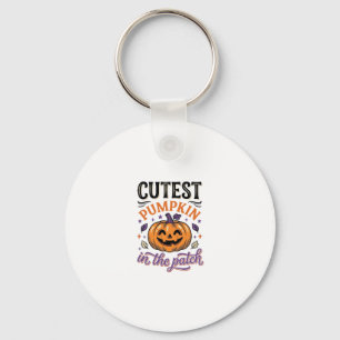 Süßester Kürbis im Patch Halloween-Shirt-Design Schlüsselanhänger