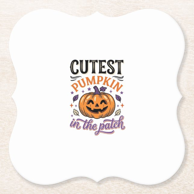 Süßester Kürbis im Patch Halloween-Shirt-Design Untersetzer (Vorderseite)
