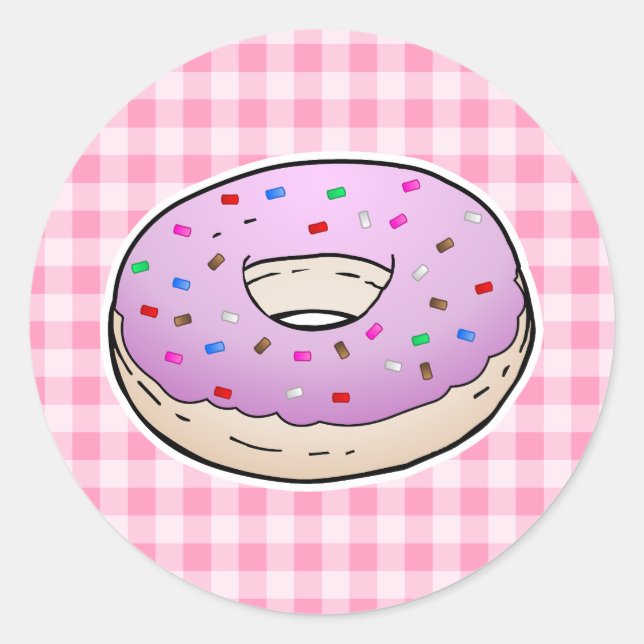 Süßester Pinker Donut Runder Aufkleber (Vorderseite)