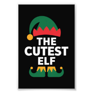 Süßestes Elf-Matching-Familien-Weihnachten  Fotodruck