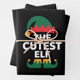 Süßestes Elf-Passendes Familien-Weihnachten  Geschenkpapier Set