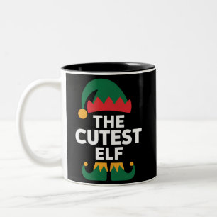 Süßestes Elf-Passendes Familien-Weihnachten Zweifarbige Tasse