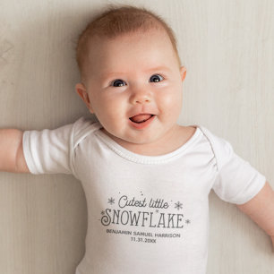 Süßestes kleiner Schneeflocken-Baby erstes Weihnac Baby Strampler