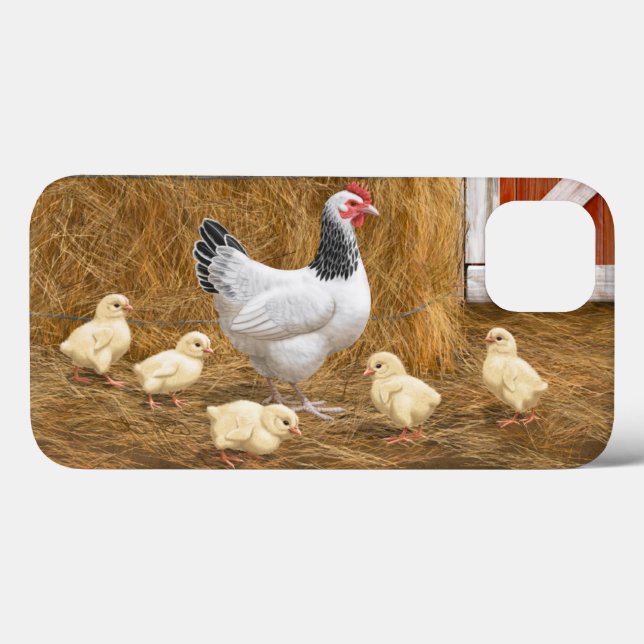 Sussex Chicken Mama Hen und Chicks Case-Mate iPhone Hülle (Rückseite (Horizontal))