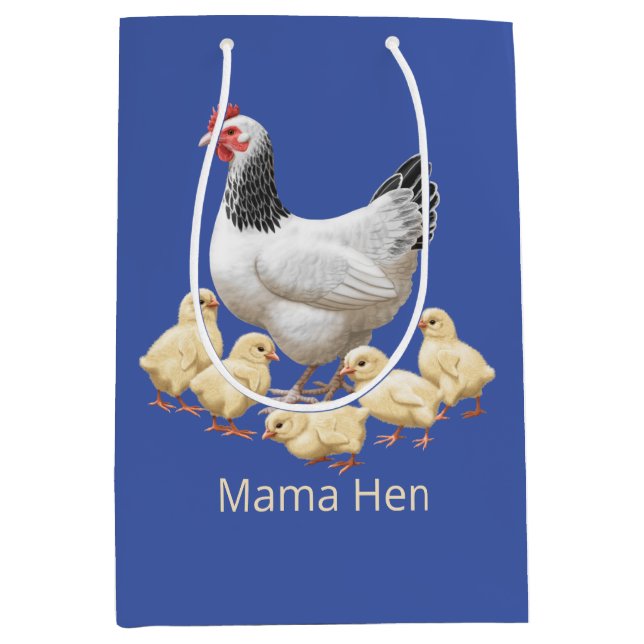 Sussex Chicken Mama Hen und Chicks Mittlere Geschenktüte (Vorderseite)