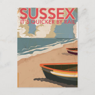 Sussex, England Vintage-Dampflokomotive-Reiseposte Postkarte