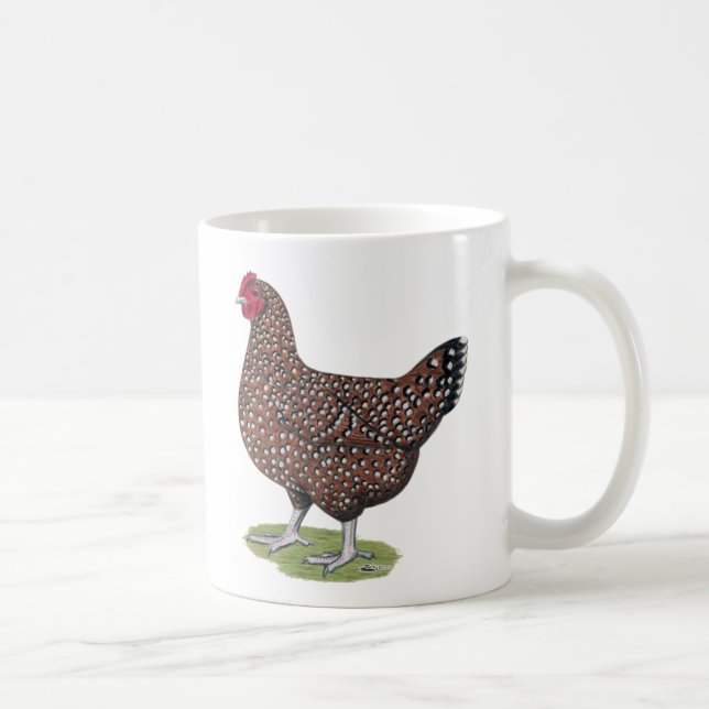 Sussex:  Gesprenkelte Henne Kaffeetasse (Rechts)