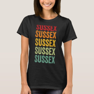 Sussex Landkreis Delaware Rainbow Text Design T-Shirt