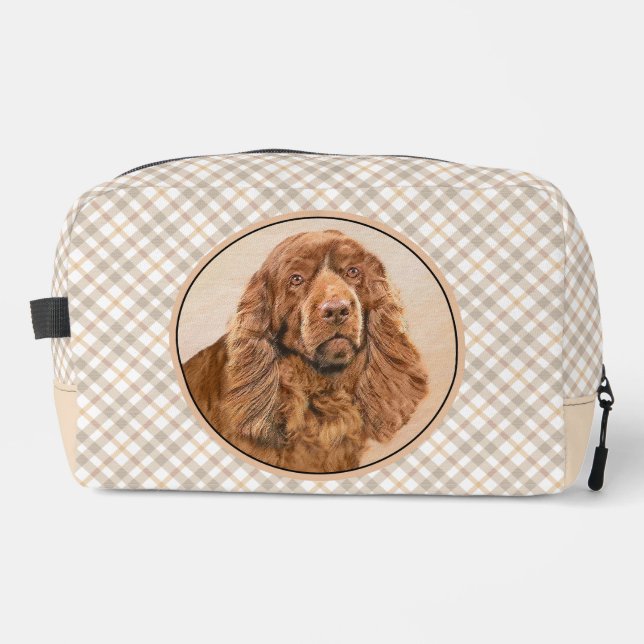 Sussex Spanel Malerei Niedlich Original Pet Dog Ar Waschbeutel (Vorderseite)