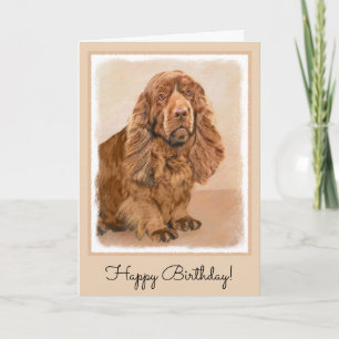 Sussex Spanel Painting - Niedliche Original Hund K Karte