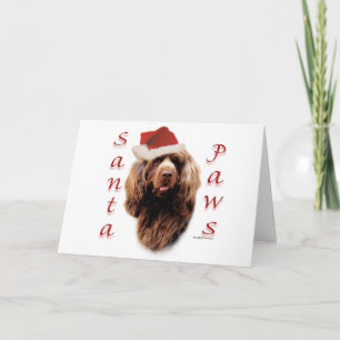 Sussex Spanel Santa Paws Feiertagskarte