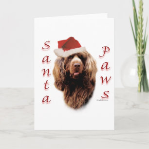 Sussex Spanel Santa Paws Feiertagskarte
