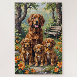 Sussex Spaniel Waldlilie Kunst