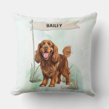 Sussex Spaniel Watercolor Personalized Dog