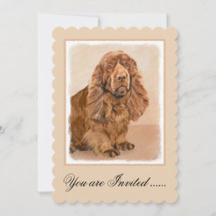 Sussex Spanisch Painting - Niedliche Original Dog  Einladung