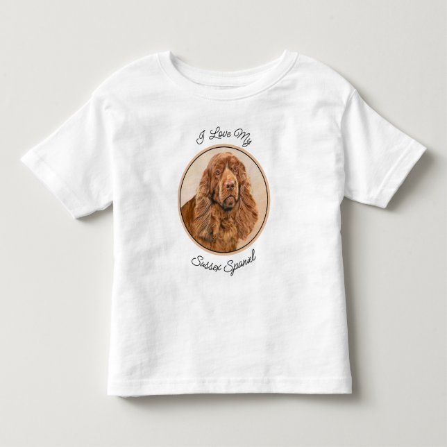 Sussex Spanisch Painting - Niedliche Original Dog  Kleinkind T-shirt (Vorderseite)