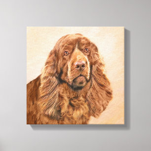 Sussex Spanisch Painting - Niedliche Original Dog Leinwanddruck