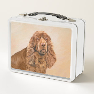 Sussex Spanisch Painting - Niedliche Original Dog Metall Brotdose