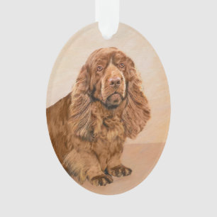 Sussex Spanisch Painting - Niedliche Original Dog Ornament