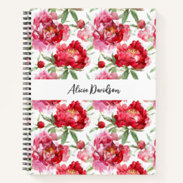 Süßfarbenpeonies | Dein Name Notizbuch