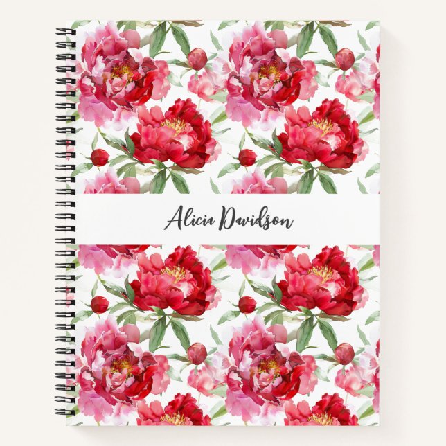 Süßfarbenpeonies | Dein Name Notizbuch (Vorderseite)
