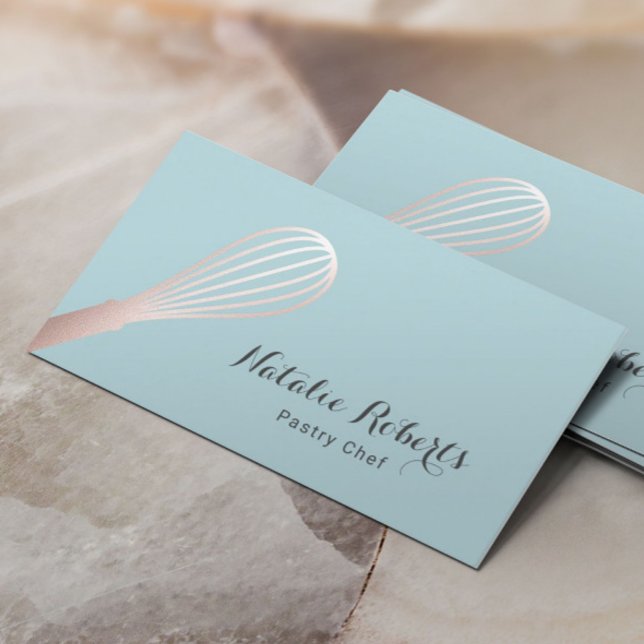 Süßgebäck Rose Gold Whisk Minze Konditorei Koch Visitenkarte (Von Creator hochgeladen)