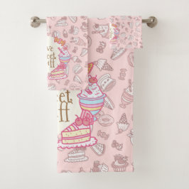 Süßgebäck und Getränke Peach Badhandtuch Set