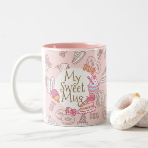 Süßgebäck und Getränke Peach Zweifarbige Tasse