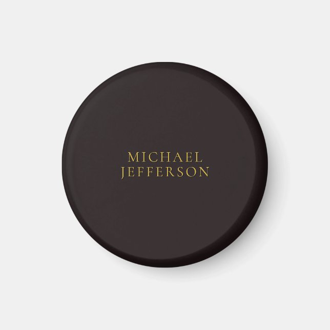 Süßholz Schwarz Gold Minimalistisch Schlicht Moder Magnet (Vorne)