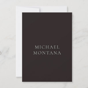 Süßholz Schwarz Minimalistisch Schlicht Modern Eig Mitteilungskarte