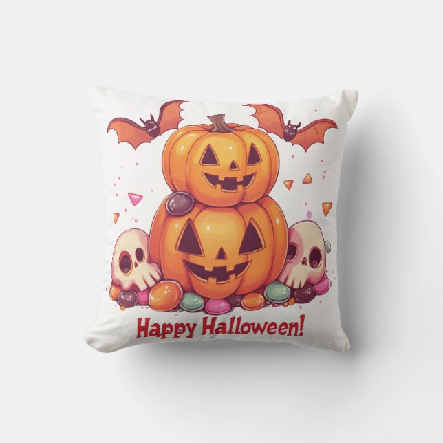 Süßige Halloween 🎃 Bonbons Kissen (Vorderseite)
