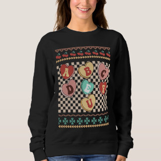 Süßigkeiten ABC Anti Valentinstag Lustige Alphabet Sweatshirt