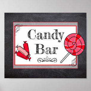 Süßigkeiten-Bar-Hochzeit oder Baby Shower-Schild P Poster