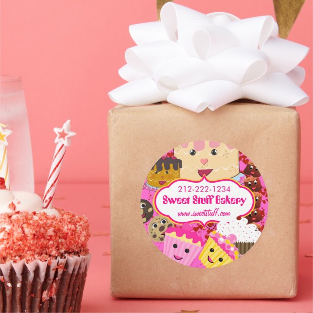 Süßigkeiten Bonbons und Cupcake Aufkleber (Party)